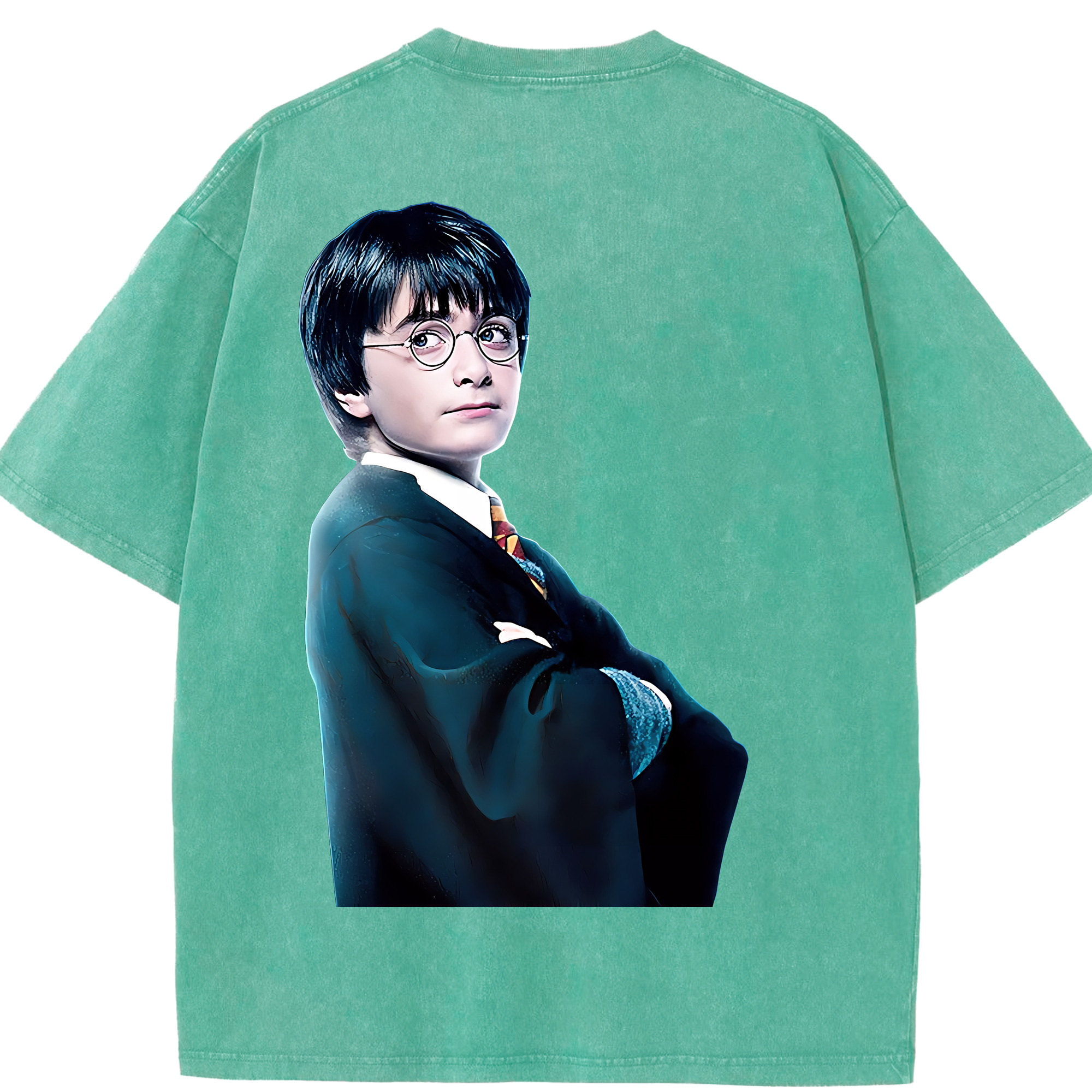 （画像用） Harry Potter ハリー・ポッターシリーズ 綿100% ヴィンテージ風 半袖Tシャツ（背面プリント）